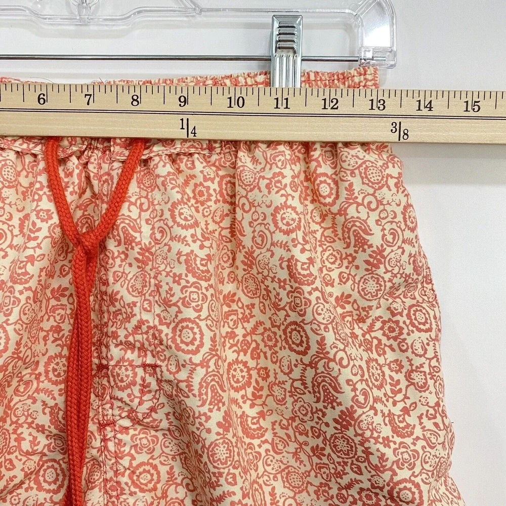 Exist Swim Trunks Mens Medium Orange Floral Paisley Surf Shorts Beachwear